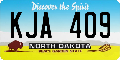 ND license plate KJA409