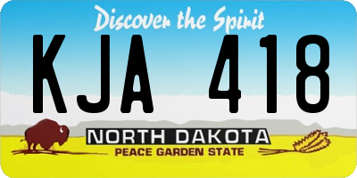ND license plate KJA418