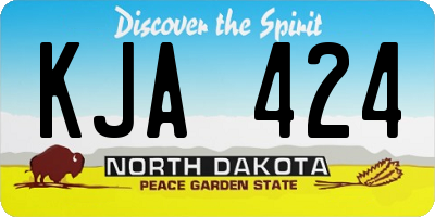 ND license plate KJA424