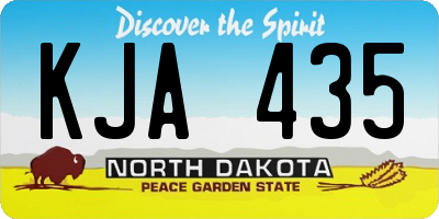 ND license plate KJA435