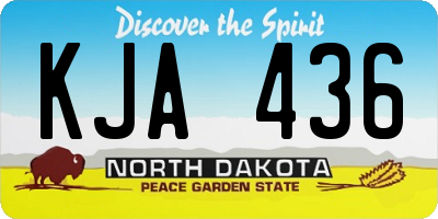 ND license plate KJA436