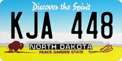 ND license plate KJA448