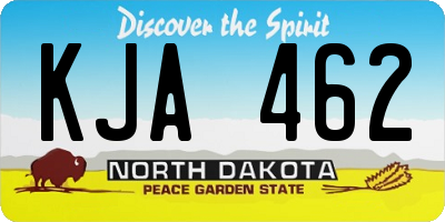 ND license plate KJA462