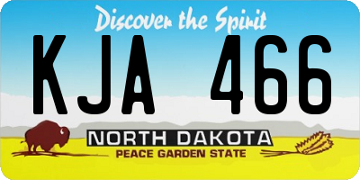 ND license plate KJA466