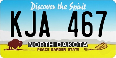 ND license plate KJA467