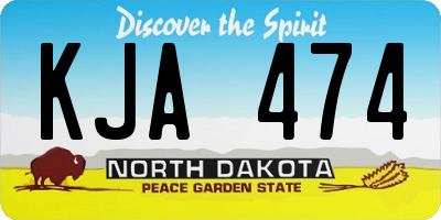 ND license plate KJA474