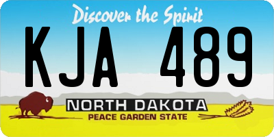ND license plate KJA489