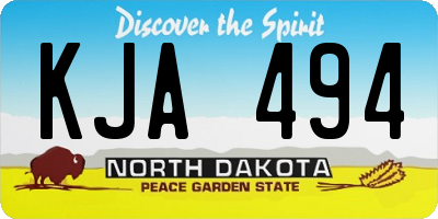 ND license plate KJA494