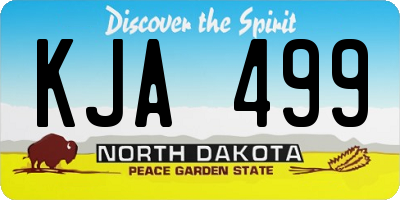 ND license plate KJA499