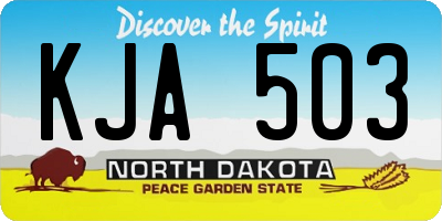 ND license plate KJA503