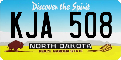 ND license plate KJA508