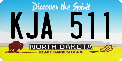 ND license plate KJA511