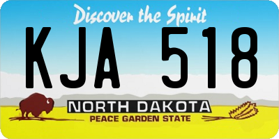 ND license plate KJA518