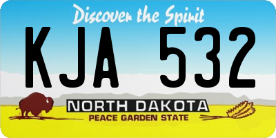 ND license plate KJA532