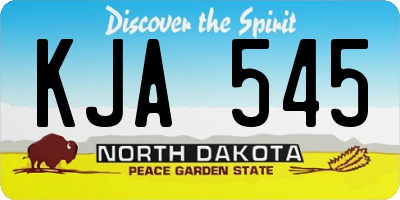 ND license plate KJA545