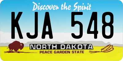 ND license plate KJA548