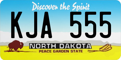ND license plate KJA555