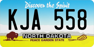 ND license plate KJA558