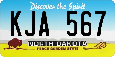 ND license plate KJA567