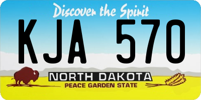 ND license plate KJA570