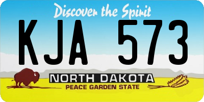 ND license plate KJA573
