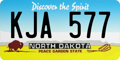 ND license plate KJA577