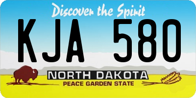 ND license plate KJA580