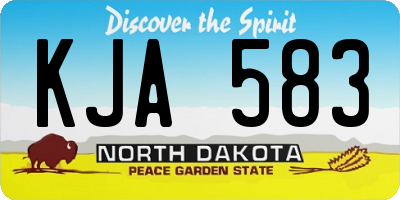 ND license plate KJA583