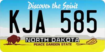 ND license plate KJA585