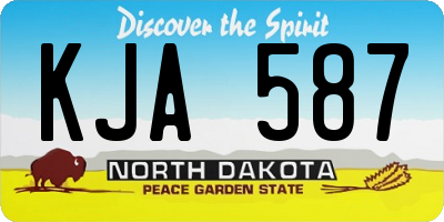 ND license plate KJA587