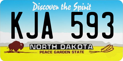 ND license plate KJA593