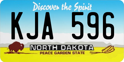 ND license plate KJA596