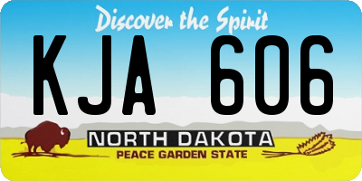 ND license plate KJA606