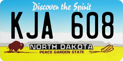 ND license plate KJA608