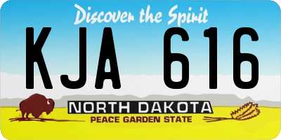 ND license plate KJA616