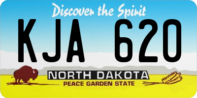 ND license plate KJA620