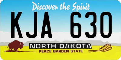 ND license plate KJA630