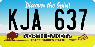 ND license plate KJA637