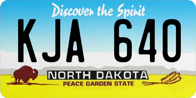 ND license plate KJA640