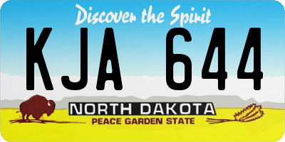 ND license plate KJA644