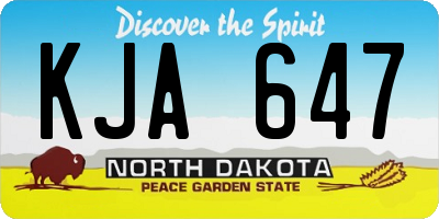 ND license plate KJA647