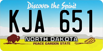 ND license plate KJA651