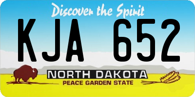 ND license plate KJA652