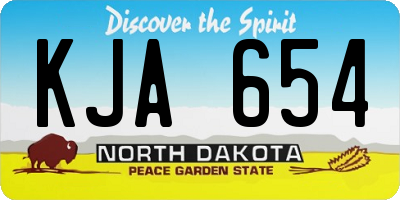 ND license plate KJA654