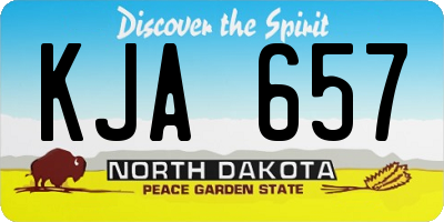 ND license plate KJA657