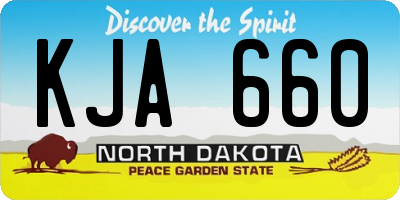 ND license plate KJA660