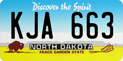 ND license plate KJA663