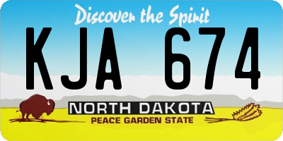 ND license plate KJA674