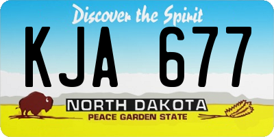 ND license plate KJA677