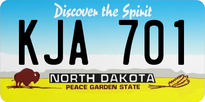 ND license plate KJA701